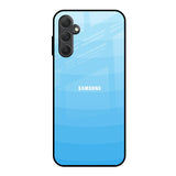 Wavy Blue Pattern Samsung Galaxy M14 5G Glass Back Cover Online