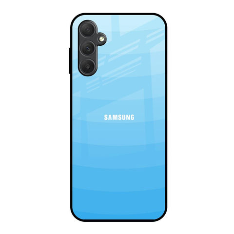 Wavy Blue Pattern Samsung Galaxy M14 5G Glass Back Cover Online