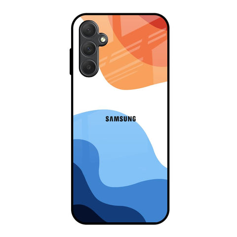 Wavy Color Pattern Samsung Galaxy M14 5G Glass Back Cover Online