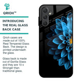 Half Blue Flower Glass Case for Samsung Galaxy M14 5G
