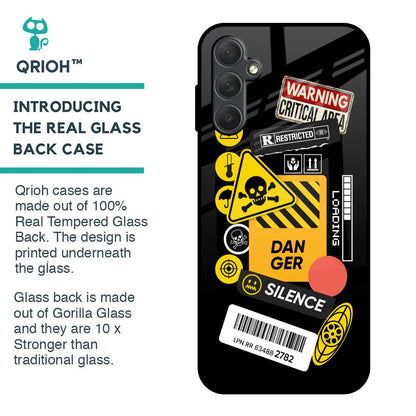 Danger Signs Glass Case for Samsung Galaxy M14 5G