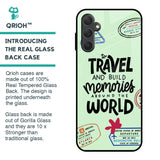 Travel Stamps Glass Case for Samsung Galaxy M14 5G