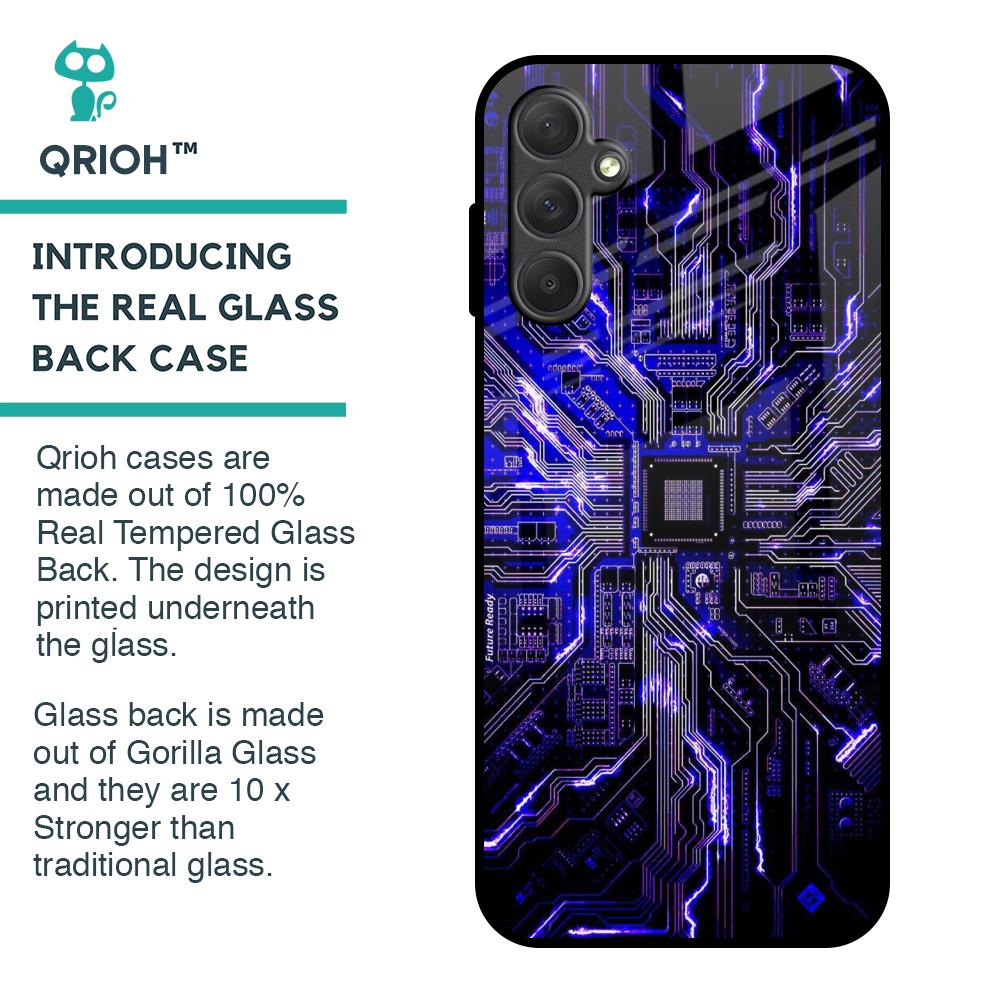 Techno Color Pattern Glass Case For Samsung Galaxy M14 5G