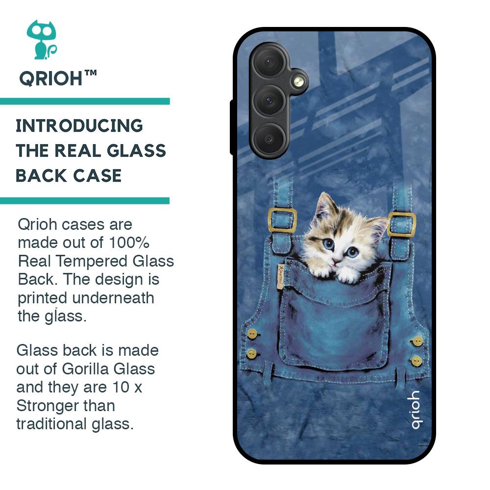Kitty In Pocket Glass Case For Samsung Galaxy M14 5G