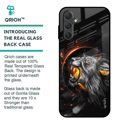 Aggressive Lion Glass Case for Samsung Galaxy M14 5G