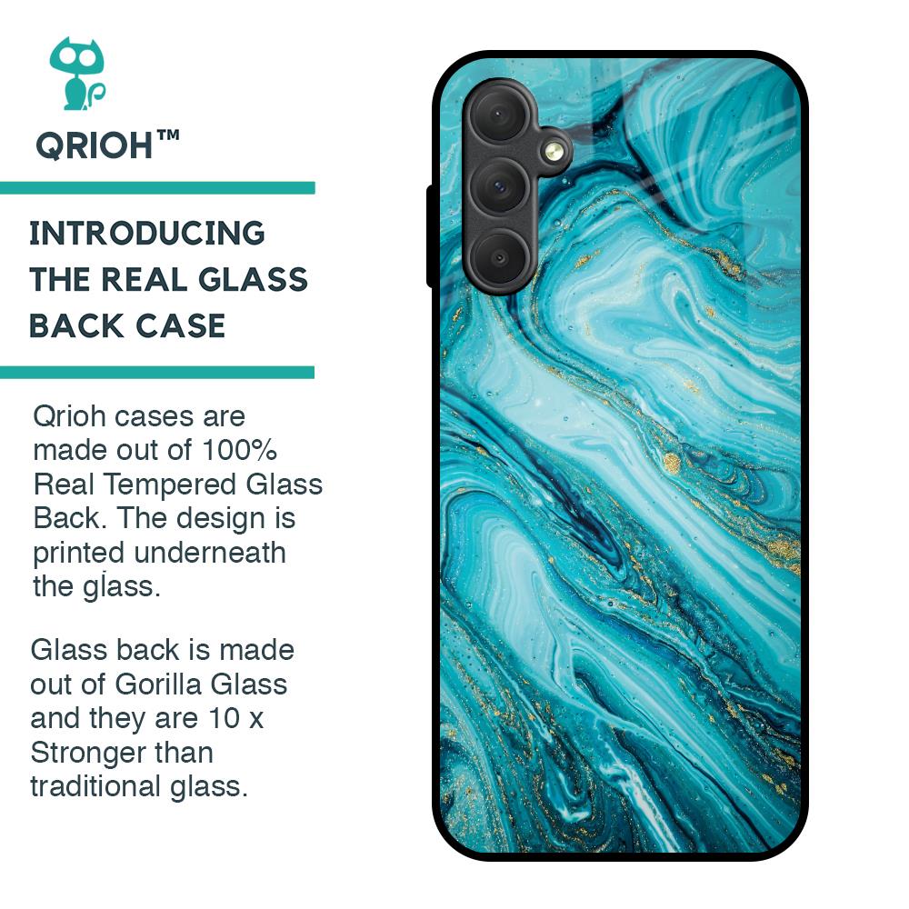 Ocean Marble Glass Case for Samsung Galaxy M14 5G