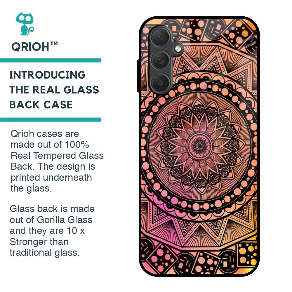 Floral Mandala Glass Case for Samsung Galaxy M14 5G