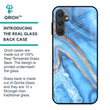 Vibrant Blue Marble Glass Case for Samsung Galaxy M14 5G