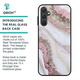 Pink & Gold Gllitter Marble Glass Case for Samsung Galaxy M14 5G
