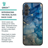 Blue Cool Marble Glass Case for Samsung Galaxy M14 5G