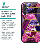 Electroplated Geometric Marble Glass Case for Samsung Galaxy M14 5G