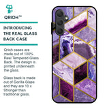 Purple Rhombus Marble Glass Case for Samsung Galaxy M14 5G