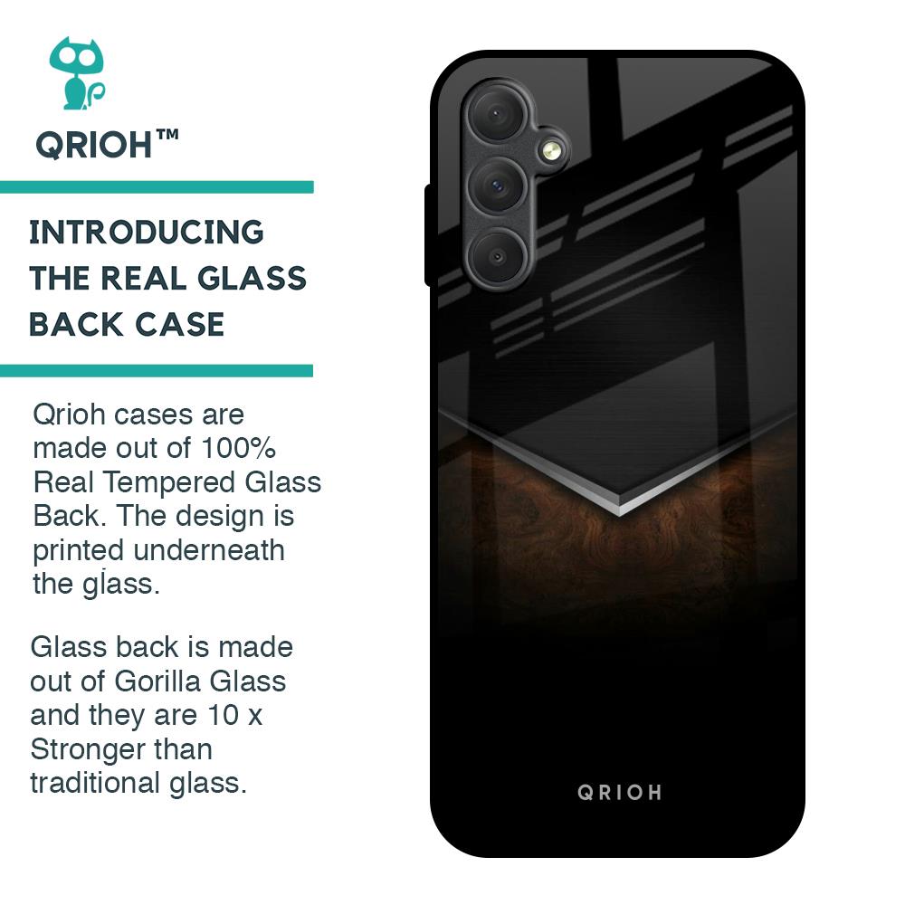 Dark Walnut Glass Case for Samsung Galaxy M14 5G