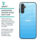 Wavy Blue Pattern Glass Case for Samsung Galaxy M14 5G