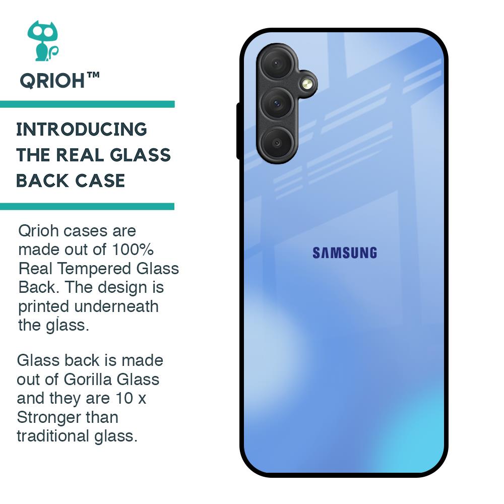 Vibrant Blue Texture Glass Case for Samsung Galaxy M14 5G