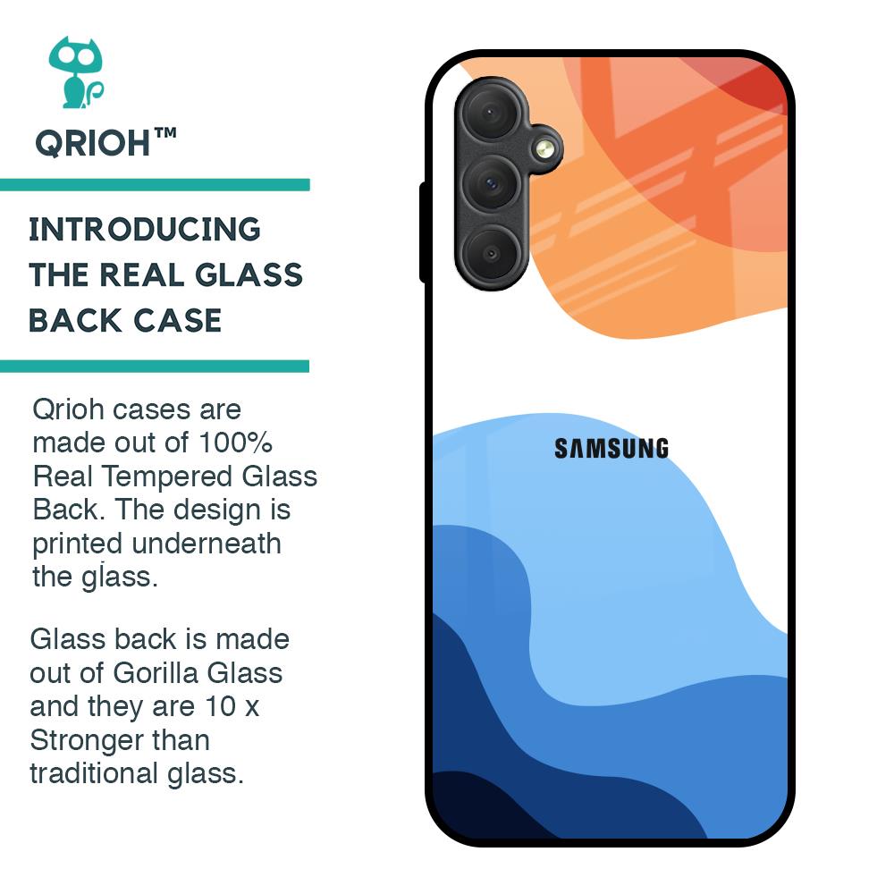 Wavy Color Pattern Glass Case for Samsung Galaxy M14 5G