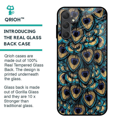 Peacock Feathers Glass case for Samsung Galaxy M14 5G