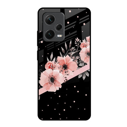 Floral Black Band Redmi Note 12 Pro Plus 5G Glass Back Cover Online
