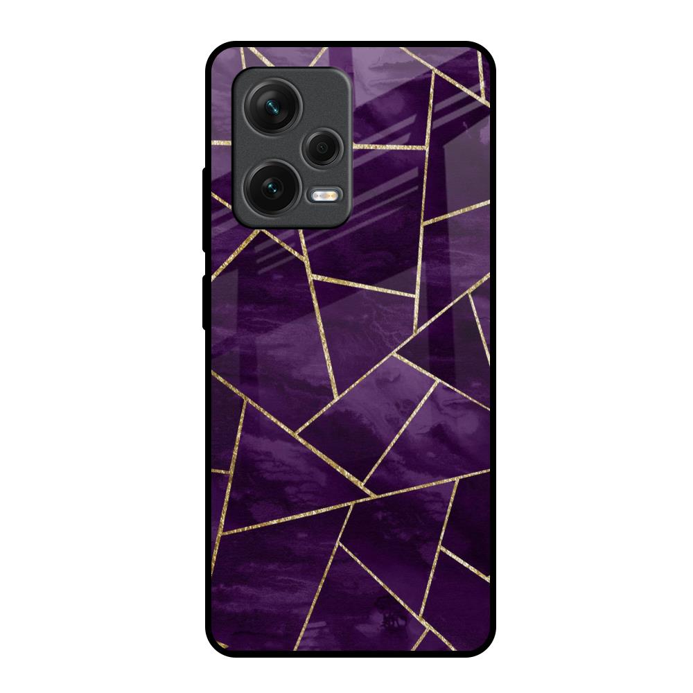 Geometric Purple Redmi Note 12 Pro Plus 5G Glass Back Cover Online