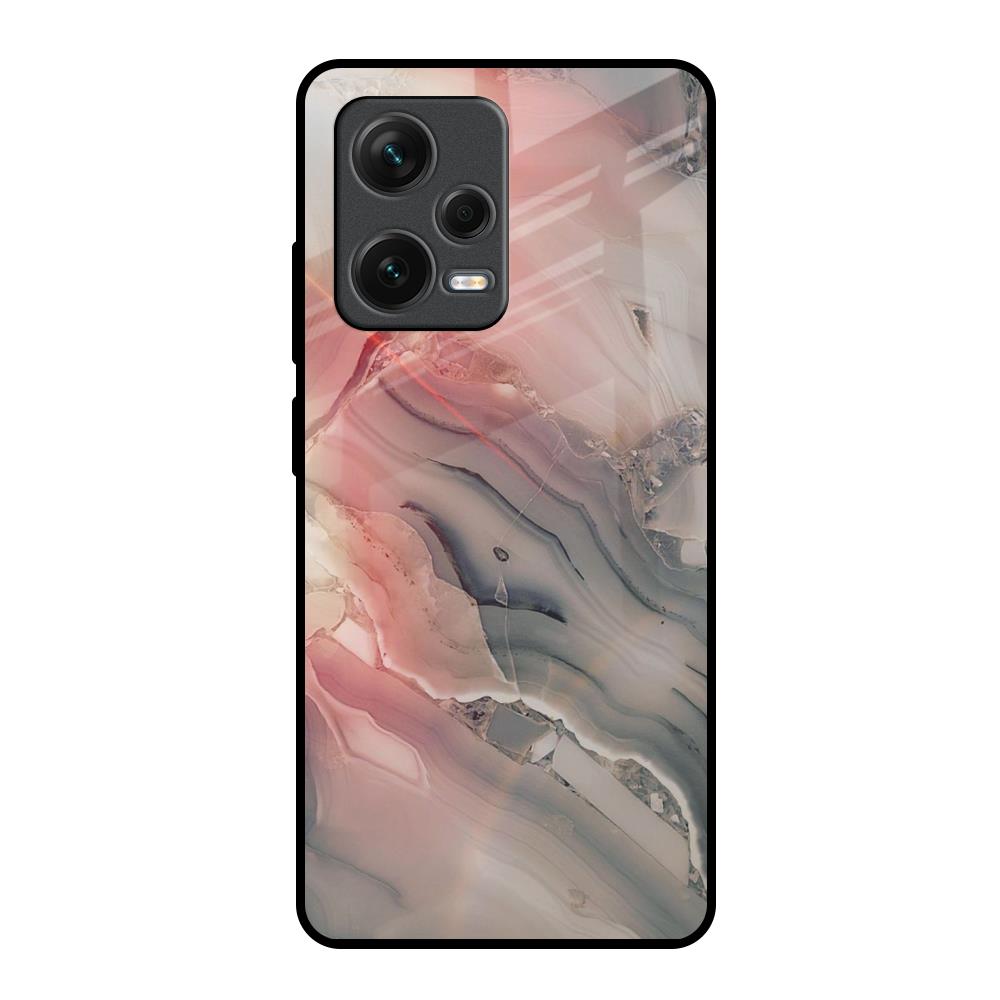 Pink And Grey Marble Redmi Note 12 Pro Plus 5G Glass Back Cover Online