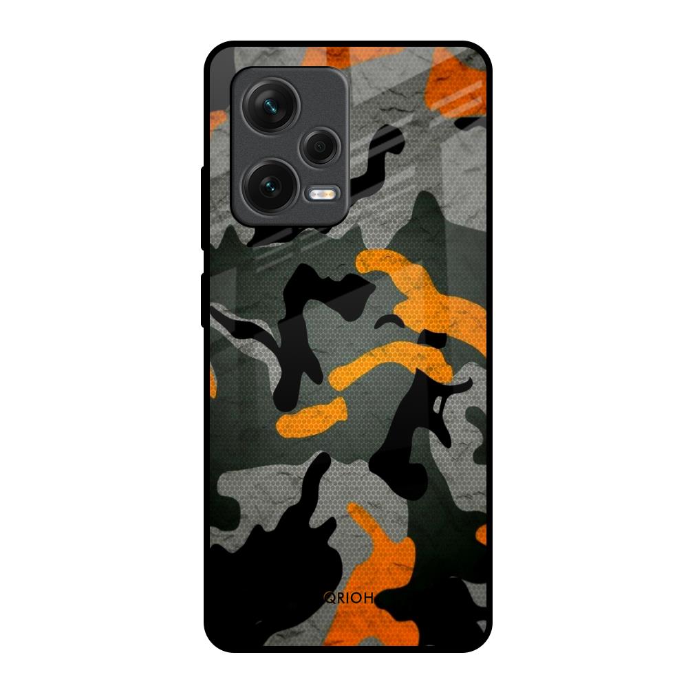 Camouflage Orange Redmi Note 12 Pro Plus 5G Glass Back Cover Online