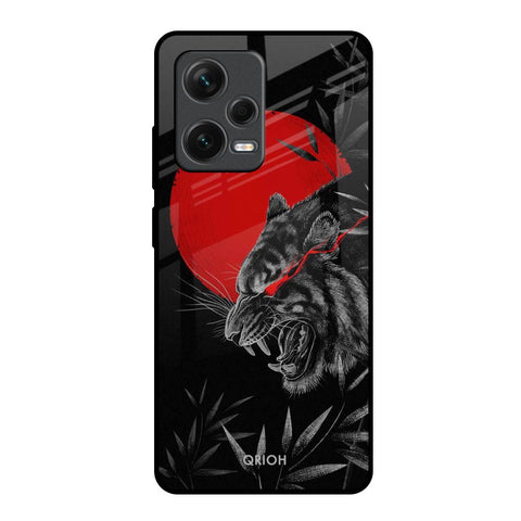 Red Moon Tiger Redmi Note 12 Pro Plus 5G Glass Back Cover Online