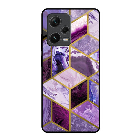 Purple Rhombus Marble Redmi Note 12 Pro Plus 5G Glass Back Cover Online