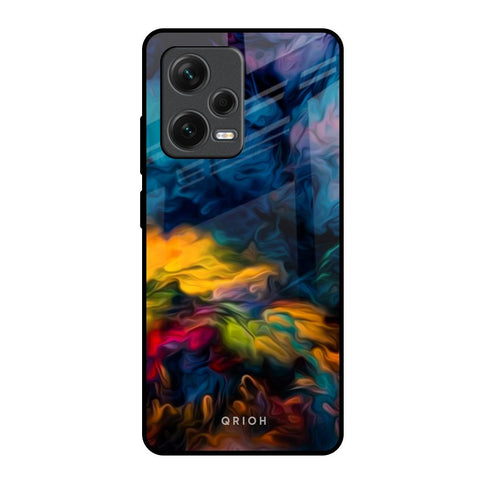 Multicolor Oil Painting Redmi Note 12 Pro Plus 5G Glass Back Cover Online