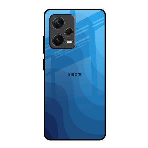 Blue Wave Abstract Redmi Note 12 Pro Plus 5G Glass Back Cover Online
