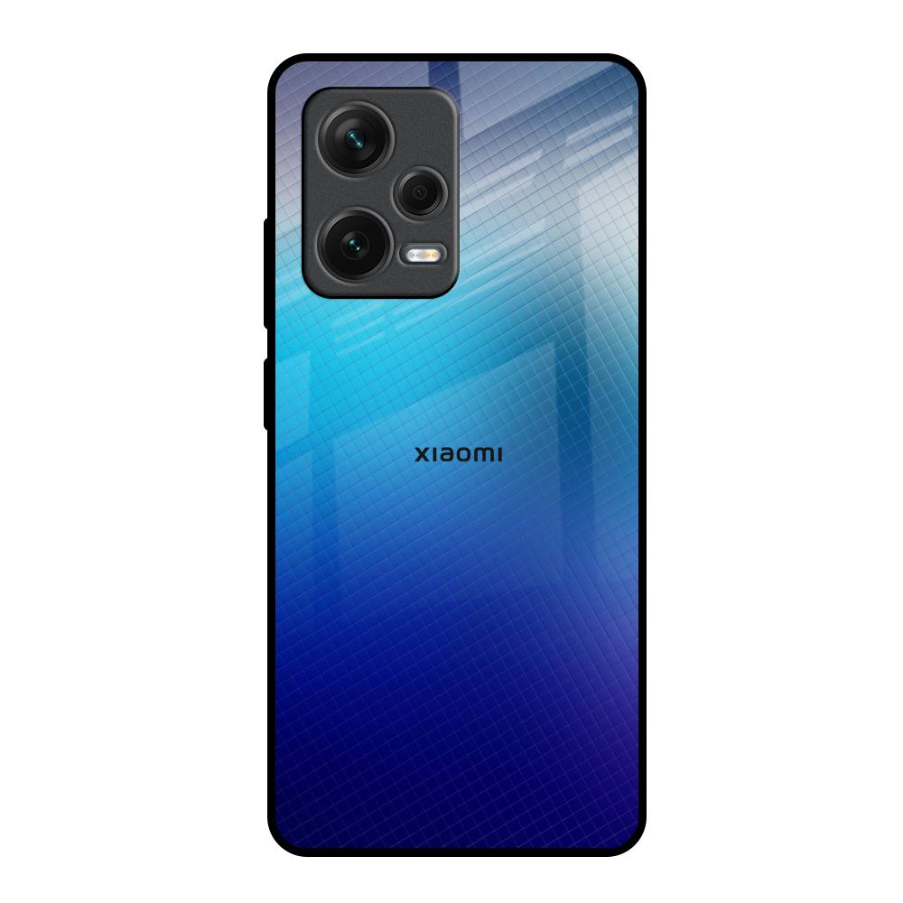 Blue Rhombus Pattern Redmi Note 12 Pro Plus 5G Glass Back Cover Online