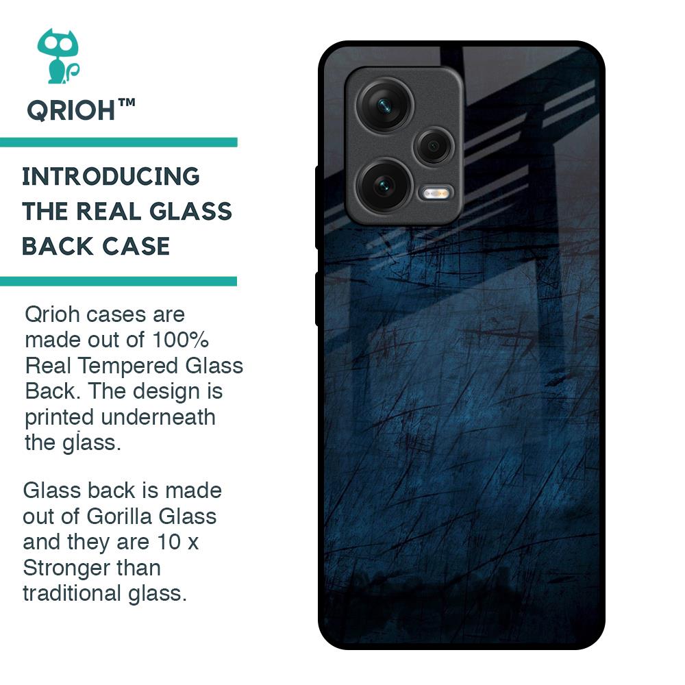 Dark Blue Grunge Glass Case for Redmi Note 12 Pro Plus 5G