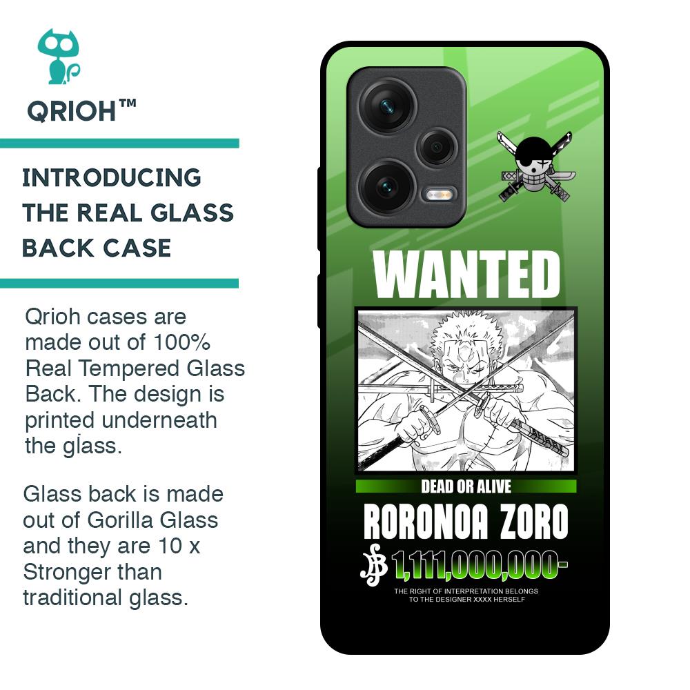 Zoro Wanted Glass Case for Redmi Note 12 Pro Plus 5G