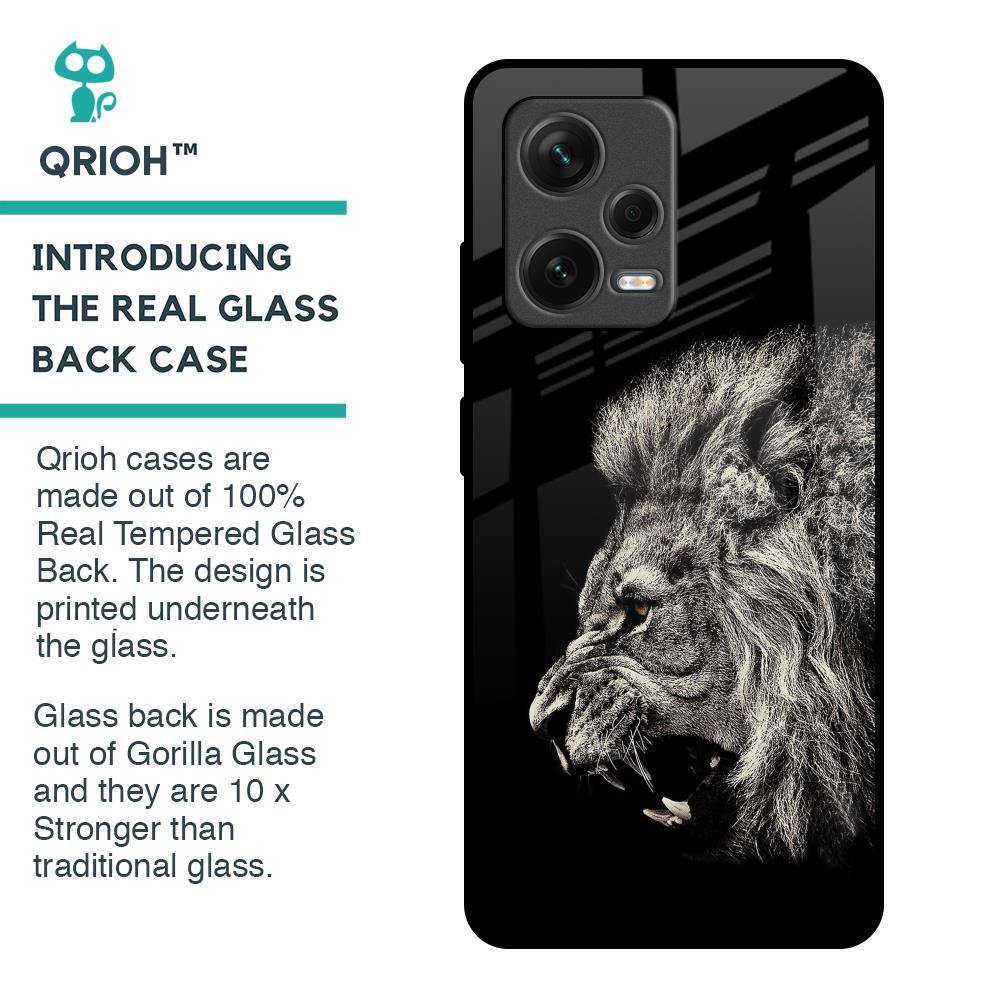 Brave Lion Glass Case for Redmi Note 12 Pro Plus 5G