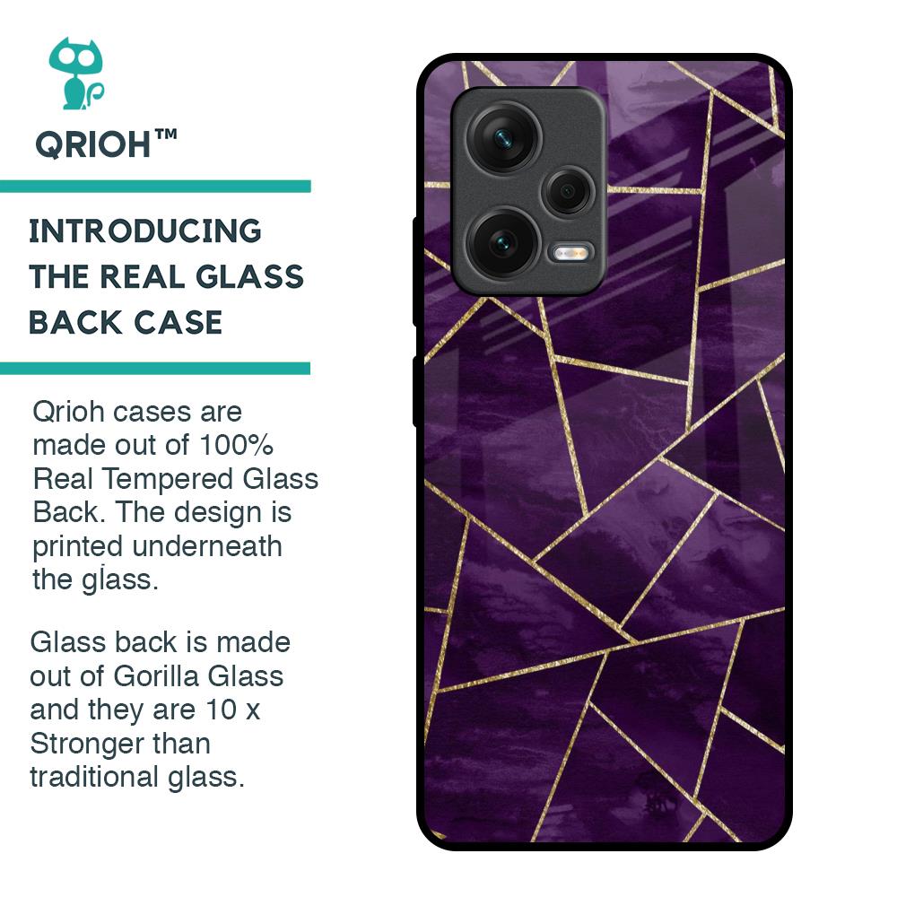 Geometric Purple Glass Case For Redmi Note 12 Pro Plus 5G