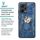 Kitty In Pocket Glass Case For Redmi Note 12 Pro Plus 5G
