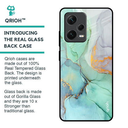 Green Marble Glass Case for Redmi Note 12 Pro Plus 5G