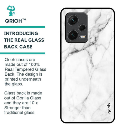 Modern White Marble Glass Case for Redmi Note 12 Pro Plus 5G