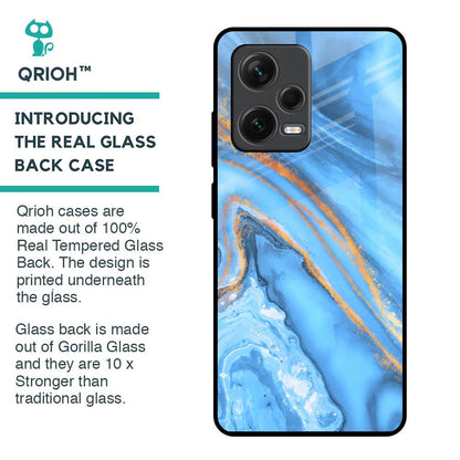 Vibrant Blue Marble Glass Case for Redmi Note 12 Pro Plus 5G