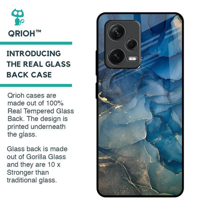 Blue Cool Marble Glass Case for Redmi Note 12 Pro Plus 5G
