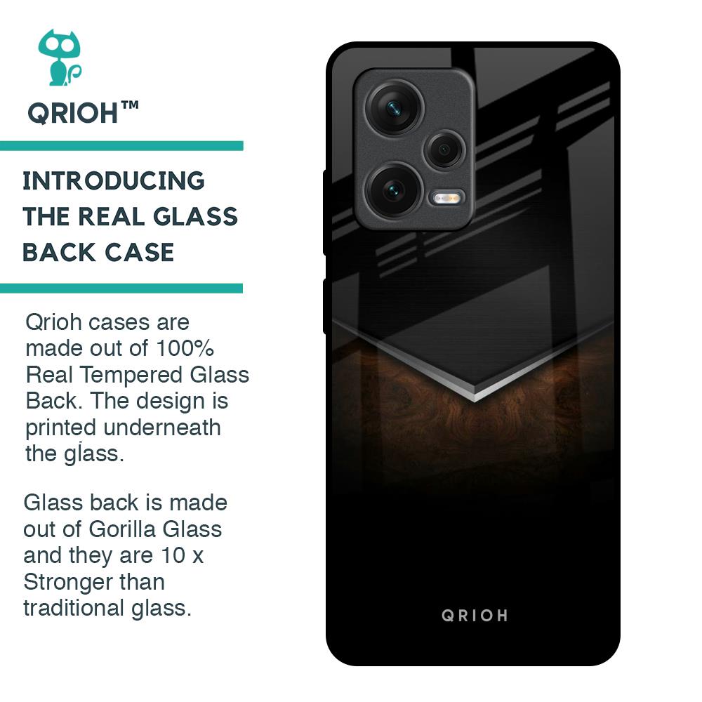 Dark Walnut Glass Case for Redmi Note 12 Pro Plus 5G