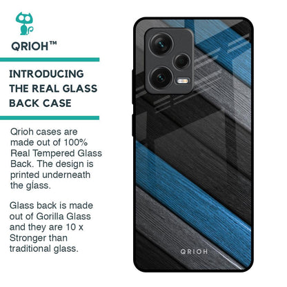 Multicolor Wooden Effect Glass Case for Redmi Note 12 Pro Plus 5G