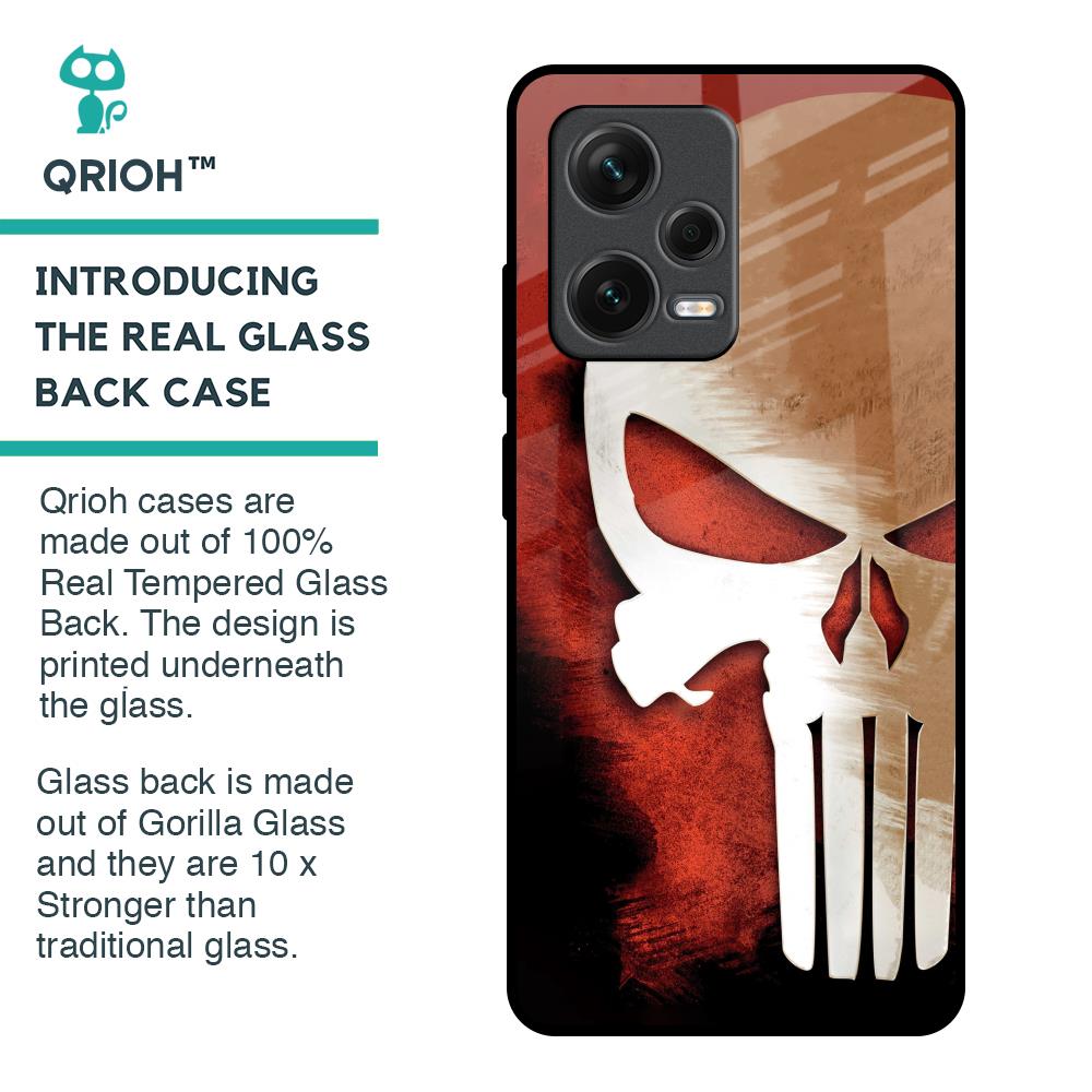 Red Skull Glass Case for Redmi Note 12 Pro Plus 5G