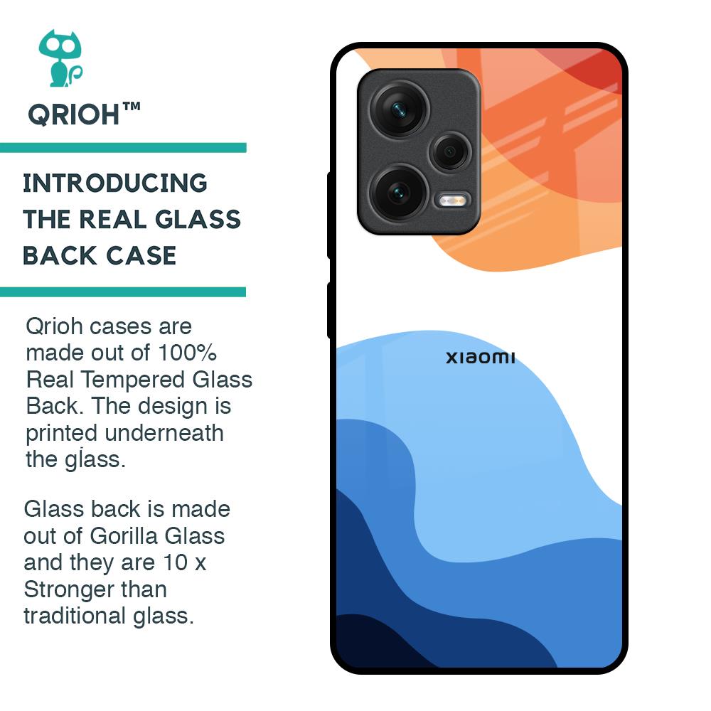 Wavy Color Pattern Glass Case for Redmi Note 12 Pro Plus 5G