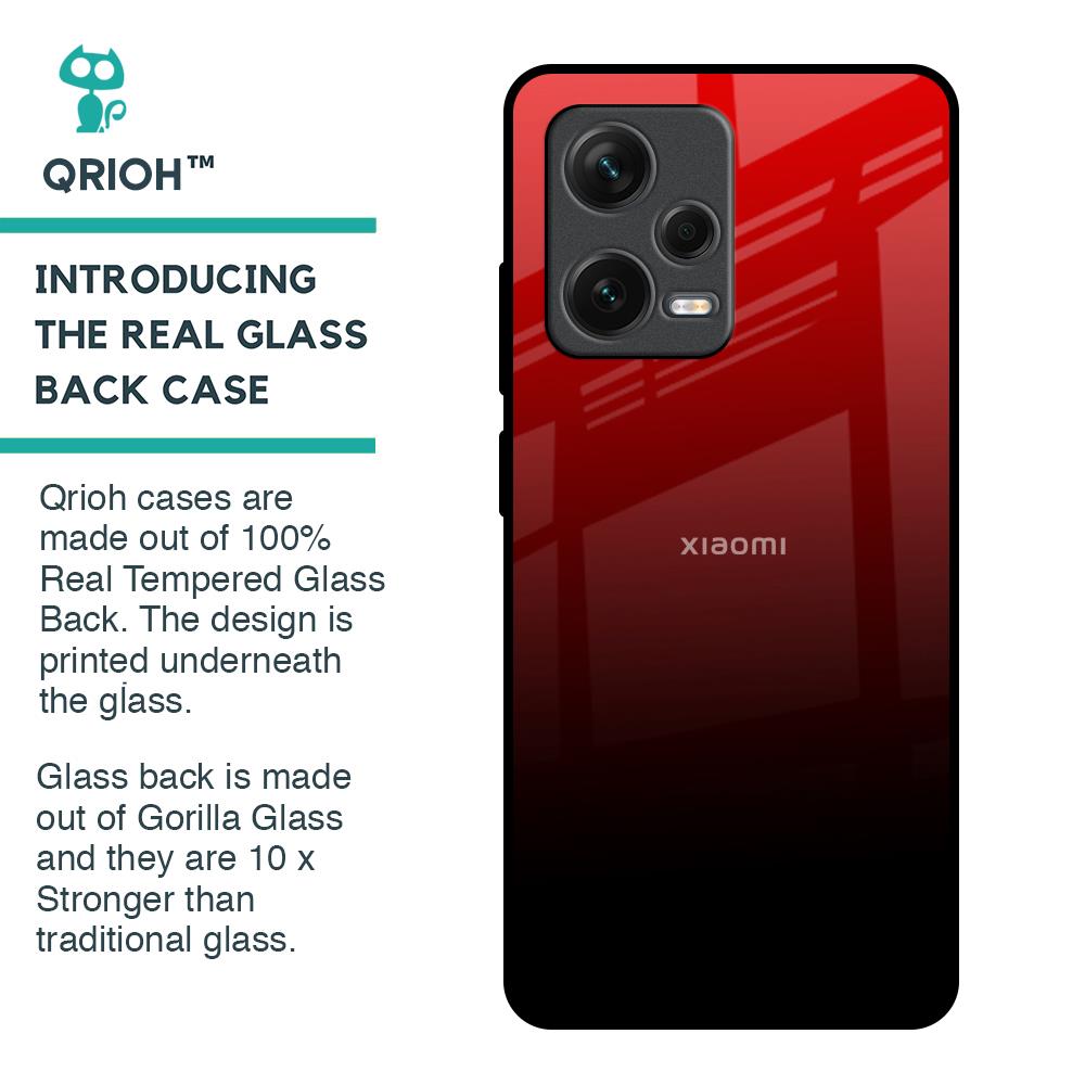 Maroon Faded Glass Case for Redmi Note 12 Pro Plus 5G