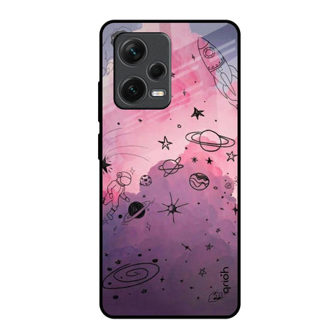 Space Doodles Redmi Note 12 Pro 5G Glass Back Cover Online
