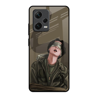 Blind Fold Redmi Note 12 Pro 5G Glass Back Cover Online
