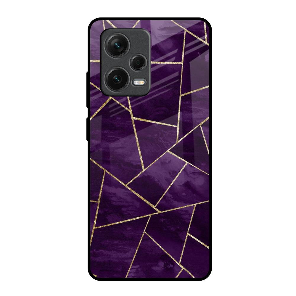 Geometric Purple Redmi Note 12 Pro 5G Glass Back Cover Online