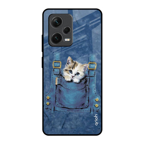 Kitty In Pocket Redmi Note 12 Pro 5G Glass Back Cover Online