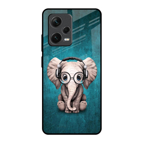 Adorable Baby Elephant Redmi Note 12 Pro 5G Glass Back Cover Online