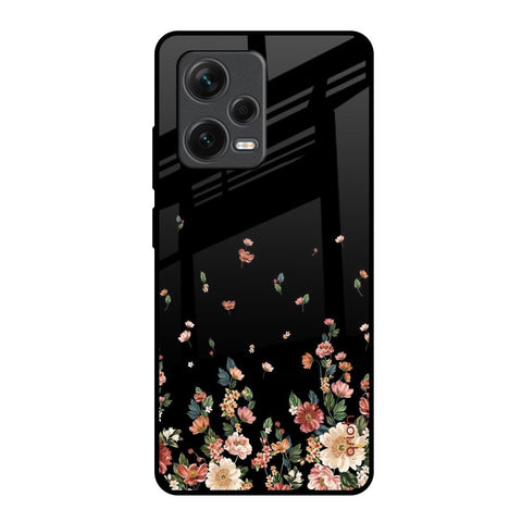 Floating Floral Print Redmi Note 12 Pro 5G Glass Back Cover Online